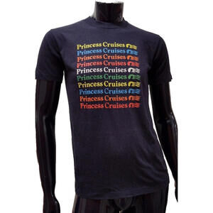 Vintage Princess Cruises T-shirt Muscle Fit Princess Boutiques Rainbow Gay 80s